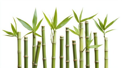A vibrant display of green bamboo stalks showcasing nature's beauty and tranquility, perfect for design and wellness themes.