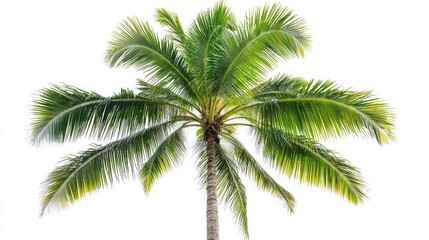 A vibrant palm tree with lush green fronds, perfect for representing tropical bliss and natural beauty.