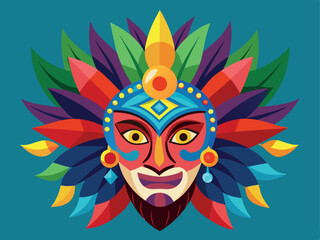 Obraz premium Brazil carnival masks vector art illustration 