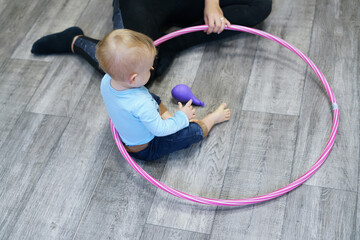 Sensory classes for babies. Close up. 