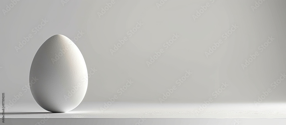Poster fresh egg against a white background. copy space image. place for adding text and design