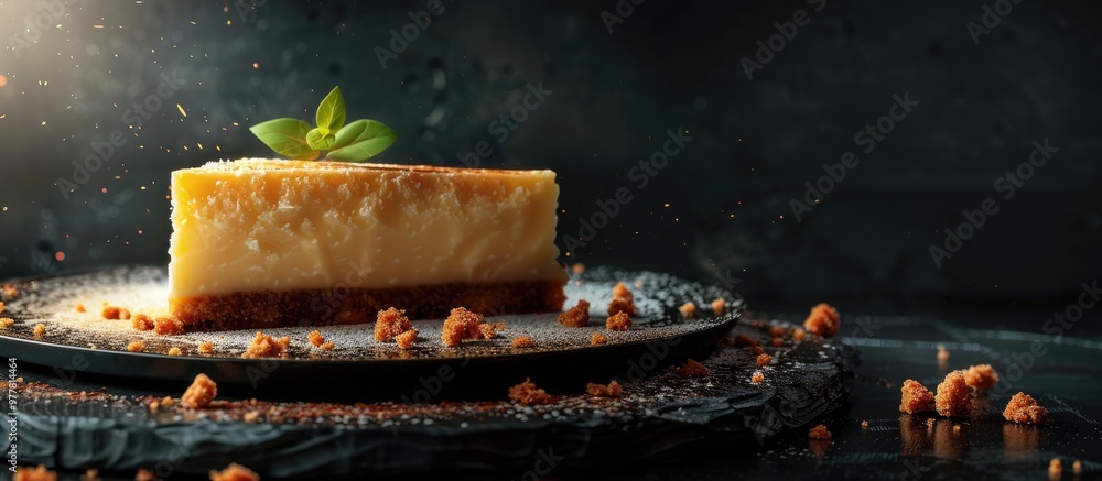 Poster cheesecake. copy space image. place for adding text and design