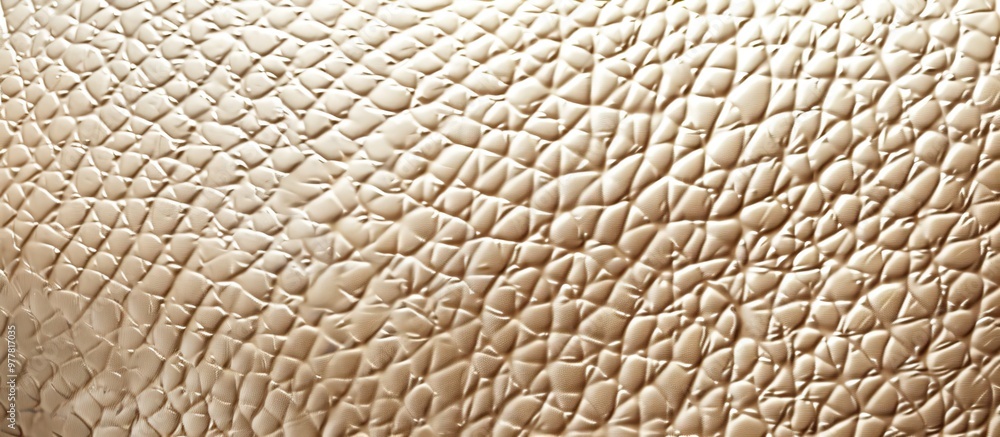 Poster close up of a beige leather texture background. copy space image. place for adding text and design
