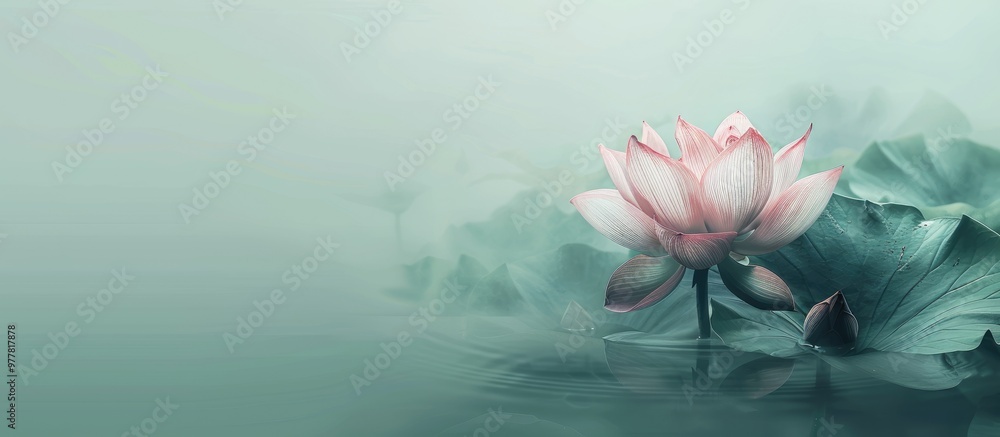 Poster lotus. copy space image. place for adding text and design