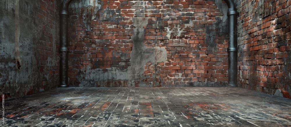 Poster brick backdrop. copy space image. place for adding text and design
