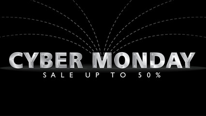 Cyber Monday Banner. Promotion sale at poster and Social Media