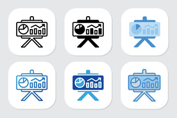 Analytics Presentation icons with various design styles