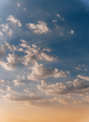 Summer Sunrise Cloudscape with Morning Pastel Clouds