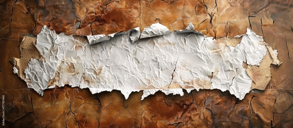 Poster grunge white paper on a brown recycled background. copy space image. place for adding text and desig