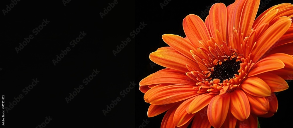 Poster macro shot of a gerber daisy. copy space image. place for adding text and design