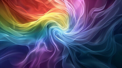 Fototapeta premium Colorful Swirling Rainbow Waves on Dark Background