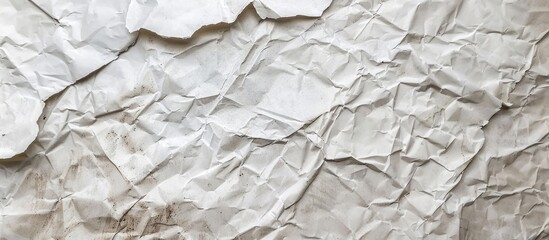 Fototapeta premium Wrinkled crumpled paper texture background Aged grunge ripped torn vintage collage posters. Copy space image. Place for adding text and design