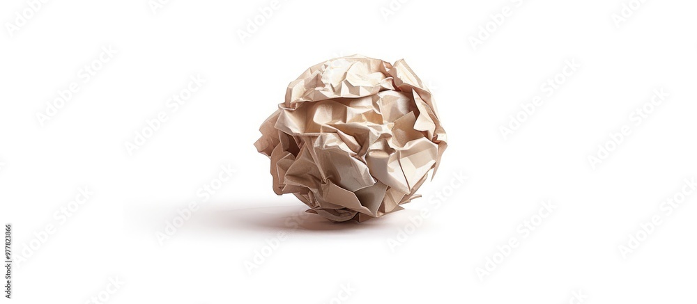 Poster crumpled paper surface brown crumpled paper texture for use as a background isolated crumpled paper 