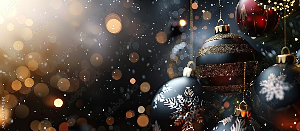 Poster christmas card featuring decoration and space. copy space image. place for adding text and design