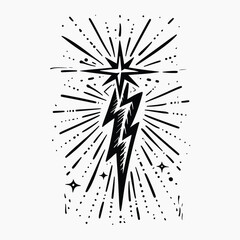 Obraz premium Vintage lightning bolt tattoo design