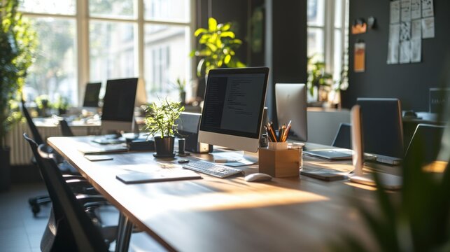 diverse tech startups, showcasing innovative products, collaborative workspaces