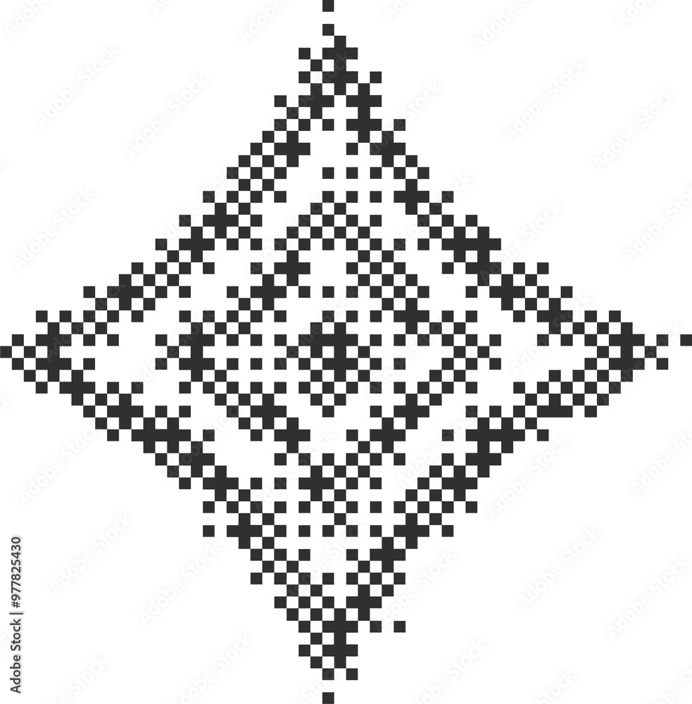 Poster pixel pattern shape. textured star with bitmap dither gradient. retro cosmic element with old comput