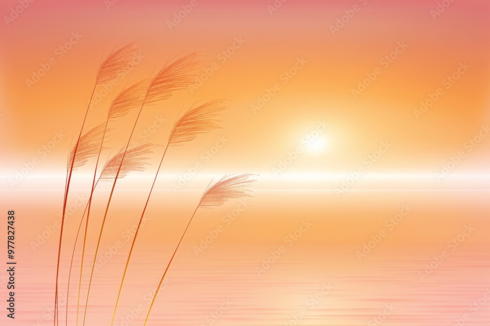 Wall mural soft reflections on a tranquil pond, creating an atmosphere of calm and serenity on your scree