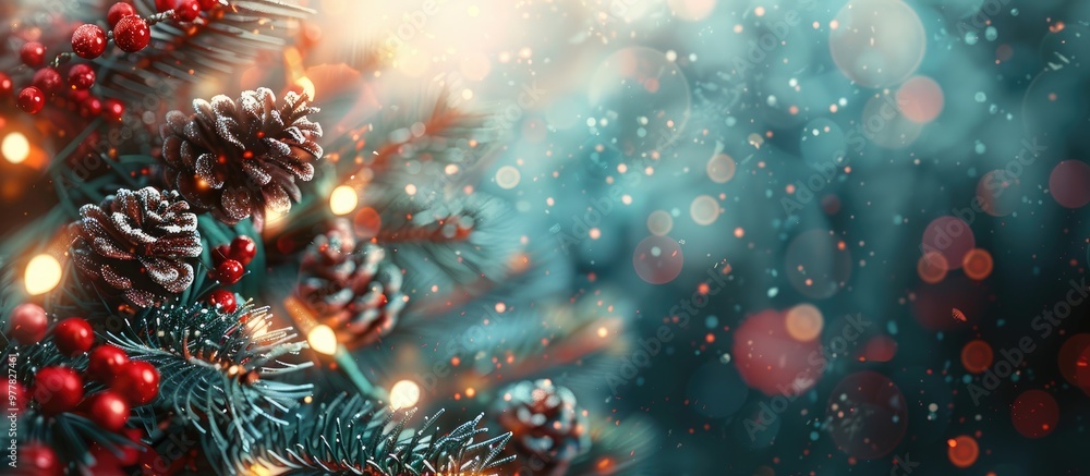 Aufkleber lovely christmas backdrop new year selective focus on the celebration. copy space image. place for a