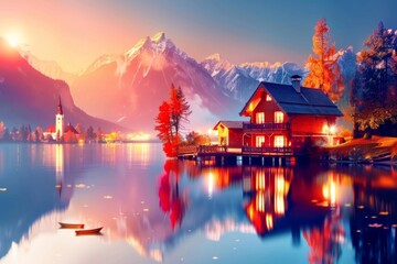 Obraz premium Lake Louise and Fairmont Chateau reflect Canada's natural splendor, showcasing the Rocky Mountains' grandeur and the ethereal beauty of Alberta's landscape