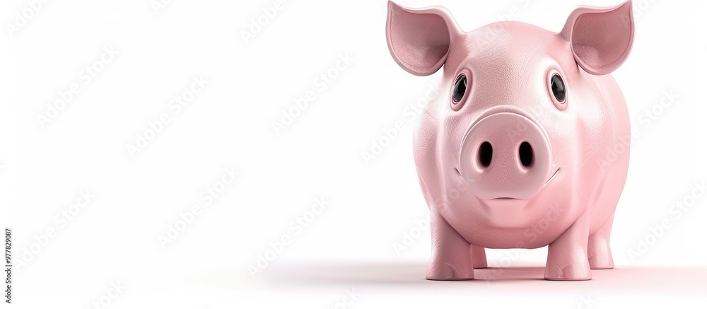 Poster porker bank isolated against a white backdrop. copy space image. place for adding text and design