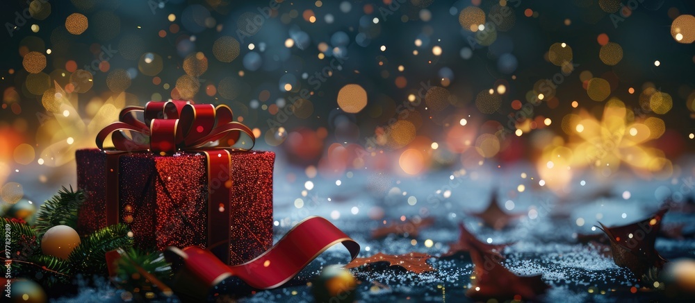 Aufkleber christmas present background. copy space image. place for adding text and design