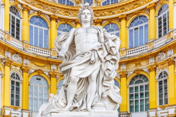 Fototapeta premium An image of regal Renaissance art in a historic gallery, showcasing intricate paintings and sculptures that embody classical beaut