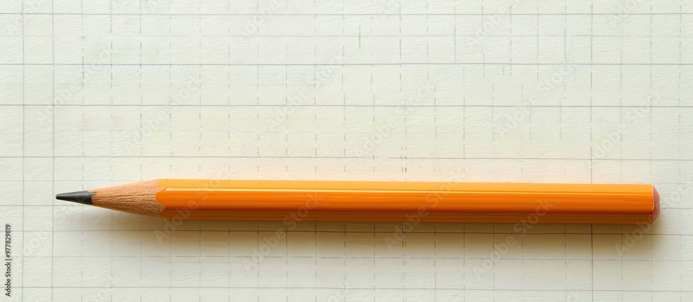 Poster notepad with a pencil isolated on a white background. copy space image. place for adding text and de
