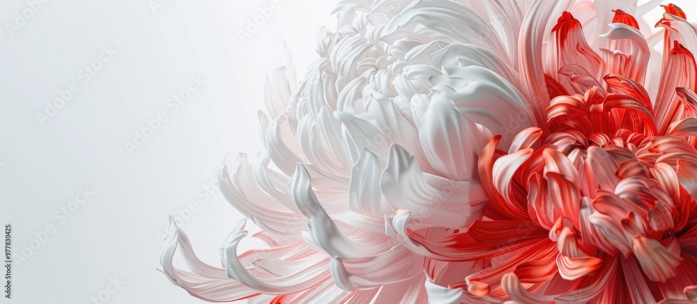 Poster early chrysanthemum statue for christmas on a white background. copy space image. place for adding t