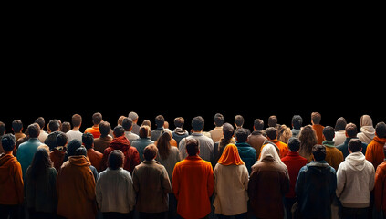 Crowd of People , Audience Isolated on Transparent Background PNG 