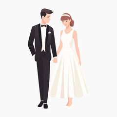 Elegant wedding couple illustration