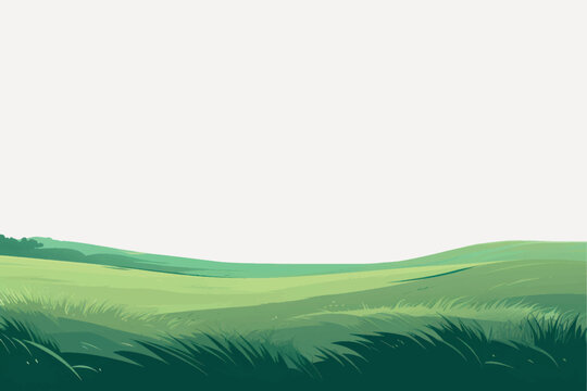 Serene green landscape illustration