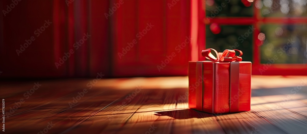 Poster christmas present background. copy space image. place for adding text and design