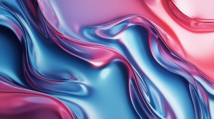Obraz premium Colorful abstract waves of blue and pink create a vibrant texture