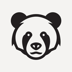 Minimalist panda bear logo design