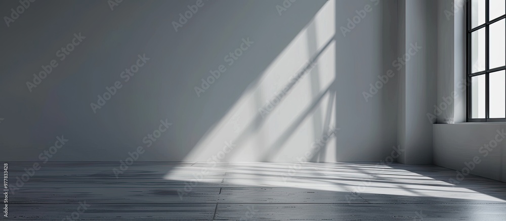 Poster vacant gray room prepared for occupants to move in. copy space image. place for adding text and desi