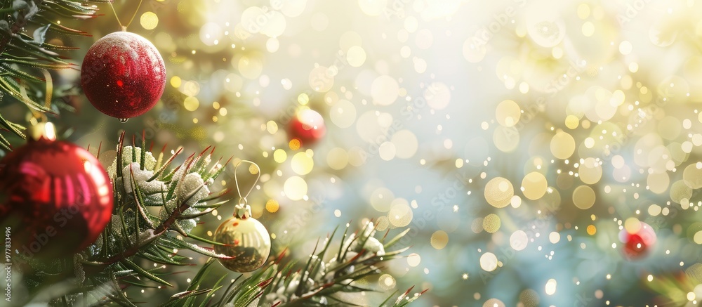 Poster background of christmas decorations. copy space image. place for adding text and design