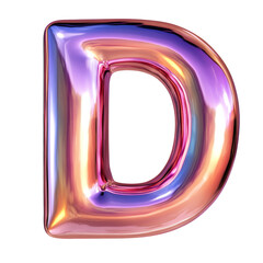 Obraz premium copper Hologram metallic D alphabet Realistic 3D on white background. Generative AI