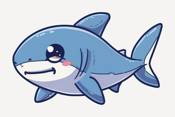 Cute cartoon blue shark