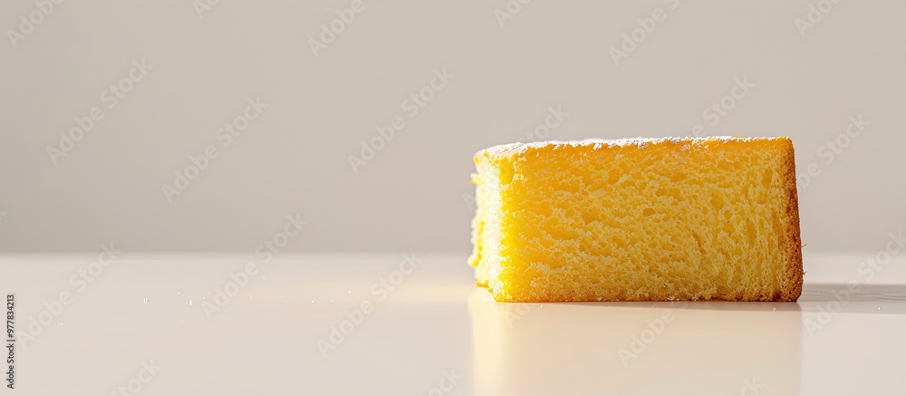 Poster dried butter cake set against a white background. copy space image. place for adding text and design