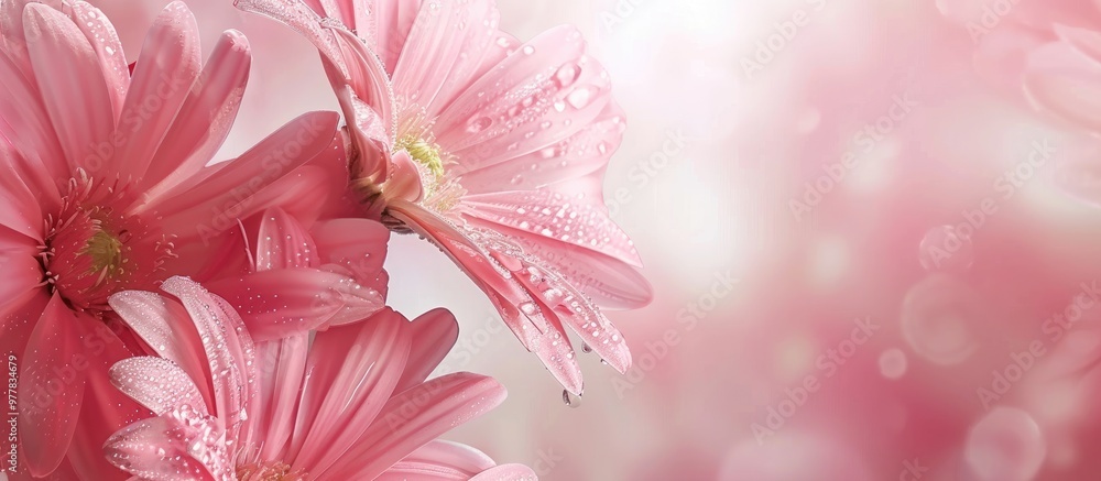 Aufkleber blooming pink pantip flower. copy space image. place for adding text and design