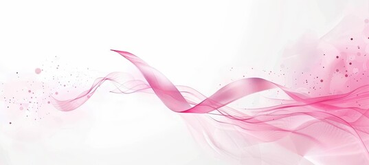 Elegant Pink Ribbon Flowing in Abstract Design - Ideal for Breast Cancer Awareness Posters and Cards
