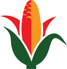 Simple Corn Stalk Decoration Vector Illustration Perfect for Minimalist Style
