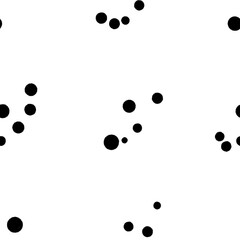 Seamless abstract textured pattern. Simple background black, white. Circles, dots. Digital brush strokes. Design for textile fabrics, wrapping paper, background, wallpaper, cover.