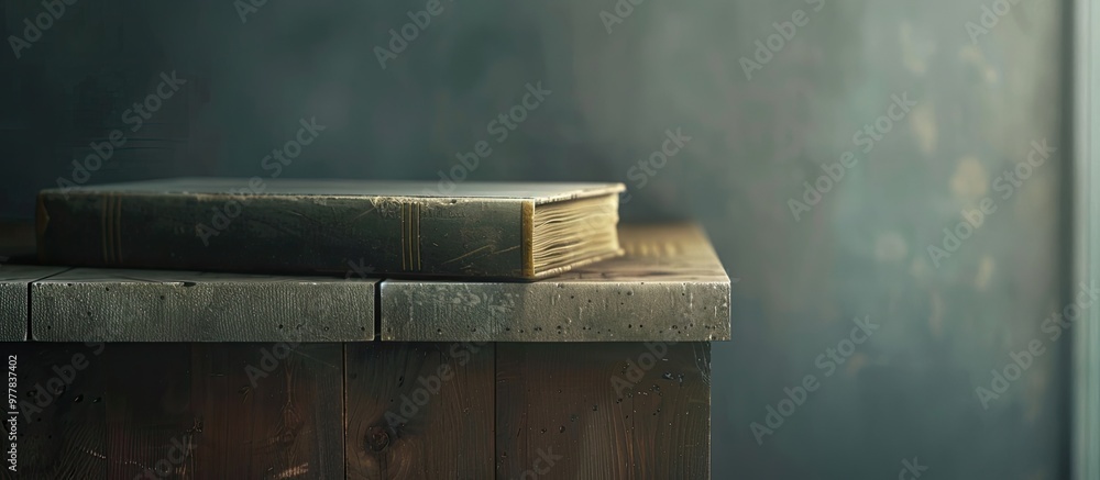 Poster book on background closeup detail. copy space image. place for adding text and design