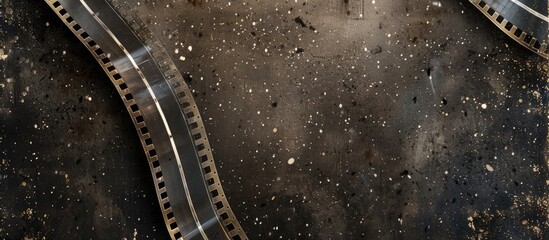 Blank textured film strip background featuring heavy grain dust and lines. Copy space image. Place for adding text and design