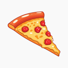 Delicious pepperoni pizza slice illustration