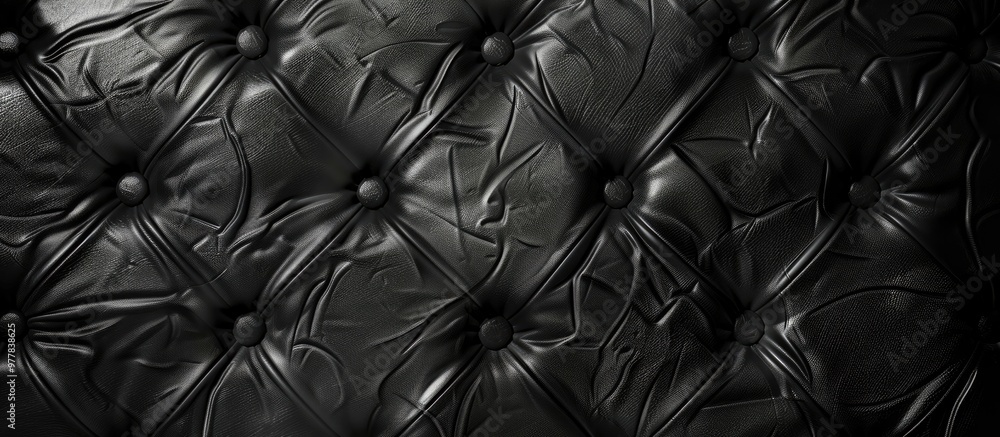 Poster black leather as a backdrop. copy space image. place for adding text and design