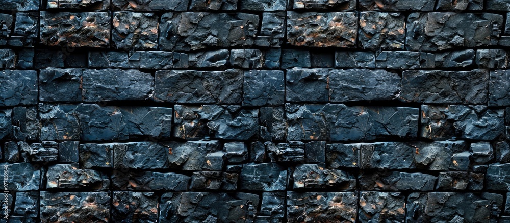 Poster background of an old dark brick stone wall. copy space image. place for adding text and design
