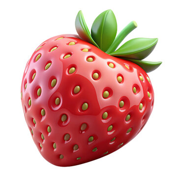 3d strawberry image without background